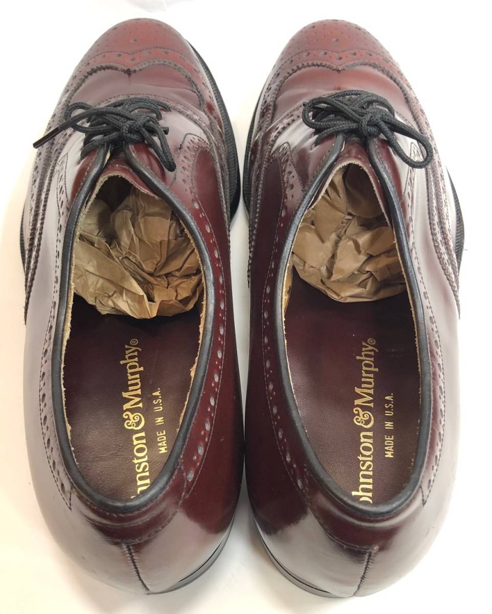 美品★ Johnston & Murphy ■ジョンストン&マーフィー ■ウイングチップビジネスシューズ ■米国製 / サイズ 8 D /#810 Johnston Murphy & メンズ シューズ 高級