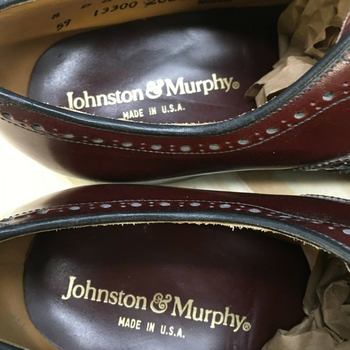 美品★ Johnston & Murphy ■ジョンストン&マーフィー ■ウイングチップビジネスシューズ ■米国製 / サイズ 8 D /#810 Johnston Murphy & メンズ シューズ 高級