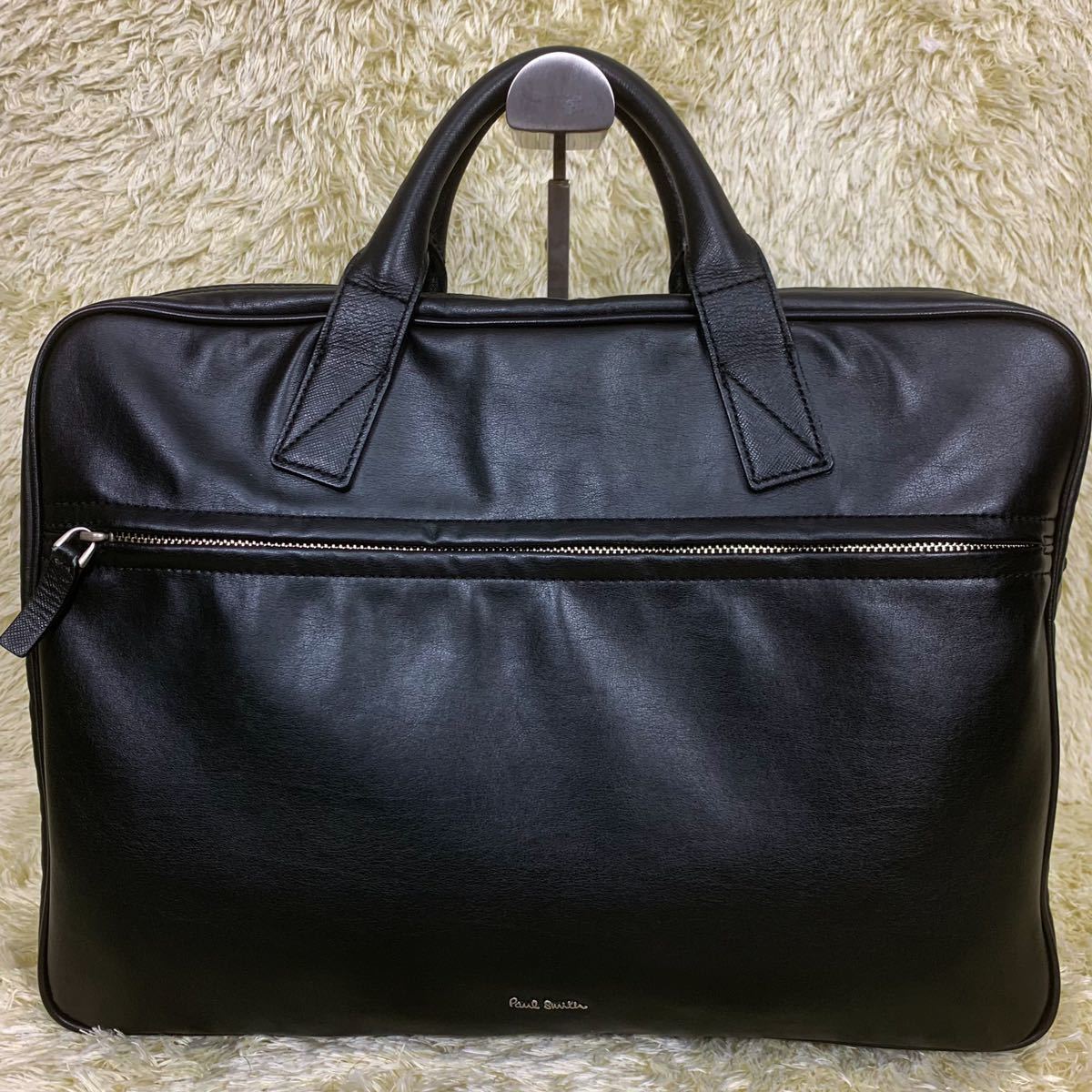 極美品ポールスミス トート ナイロン マルチストライプ ブラック