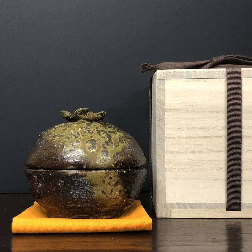 國吉清尚 焼締 伝説の陶芸家 (検索用 窯変 珍品 合子 (ご
