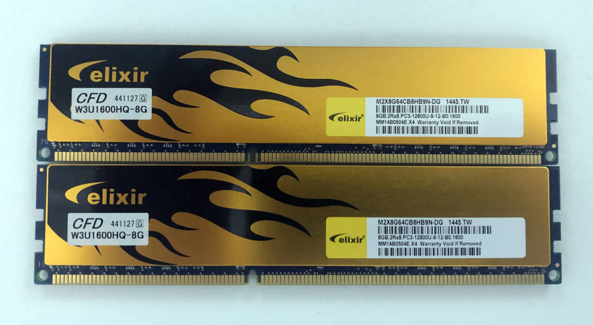 【低価，限定セール】 CFD elixirメモリ W3U1600HQ-8G DDR3-1600 8GB&times;2枚(8GB)｜売買されたオークション情報、yahooの商品情報をアーカイブ公開 - オークファン DIMM