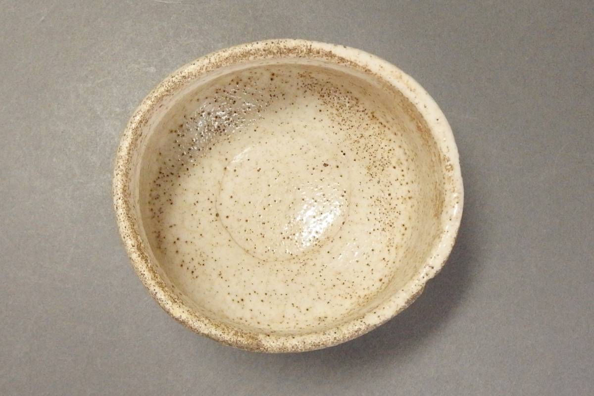 220913⑥】桃山～江戸時代 古絵志野茶碗 仕覆・箱付 茶道具(志野