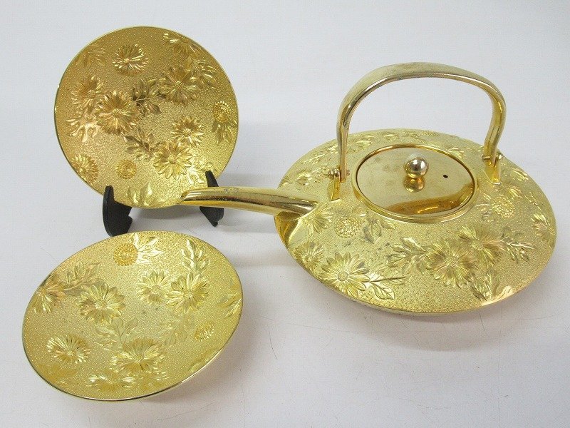 H816 含む 寿瓶子 金盃 鍍金 メッキ 24KGP 花図 古河鋳造 カクテル 