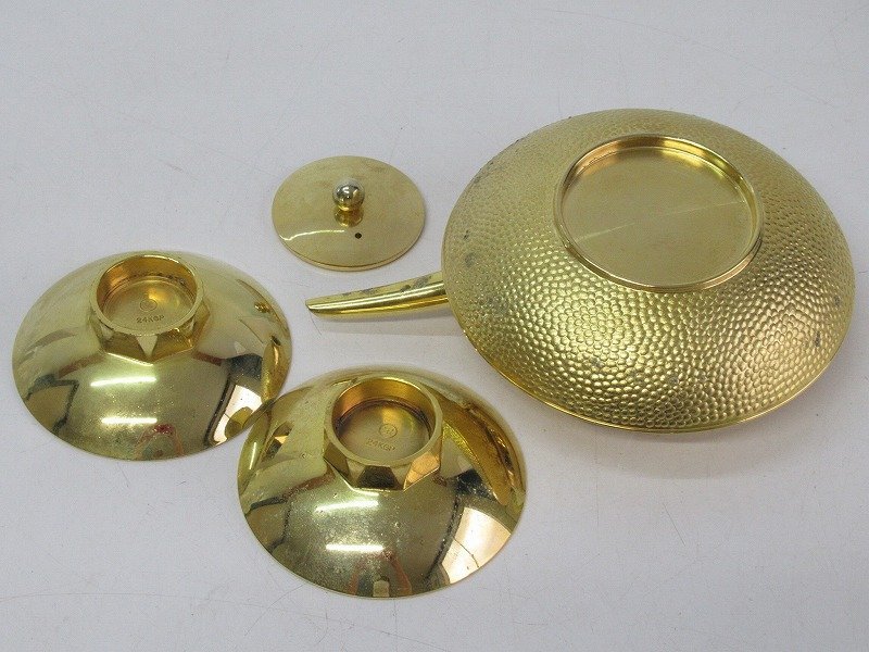 H816 含む 寿瓶子 金盃 鍍金 メッキ 24KGP 花図 古河鋳造 カクテル 