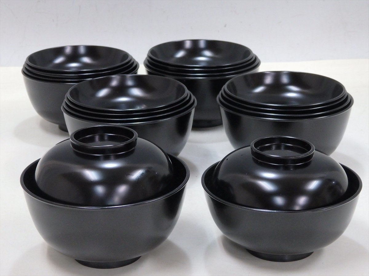 ☆懐石道具 木製漆器【四つ椀 5客】蓋付きの飯椀と汁椀の一式。飯椀
