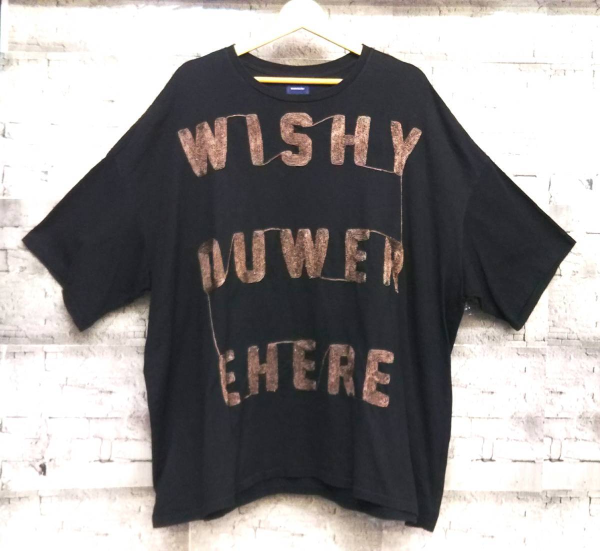 MIHARA YASUHIRO ミハラヤスヒロ 半袖Tシャツ WISHY OUWER EHERE 71253837 サイズ48 ブラック 黒色