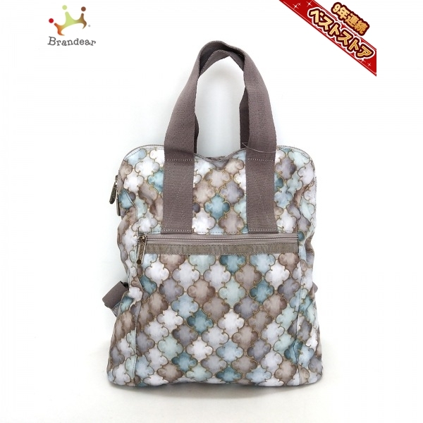 驚きの破格値，新品 レスポートサック LESPORTSAC リュックサック - レスポナイロン グレーベージュ&times;ブルーグリーン&times;マルチ バッグ(リュックサック)｜売買されたオークション情報、yahooの商品情報をアー かばん、バッグ