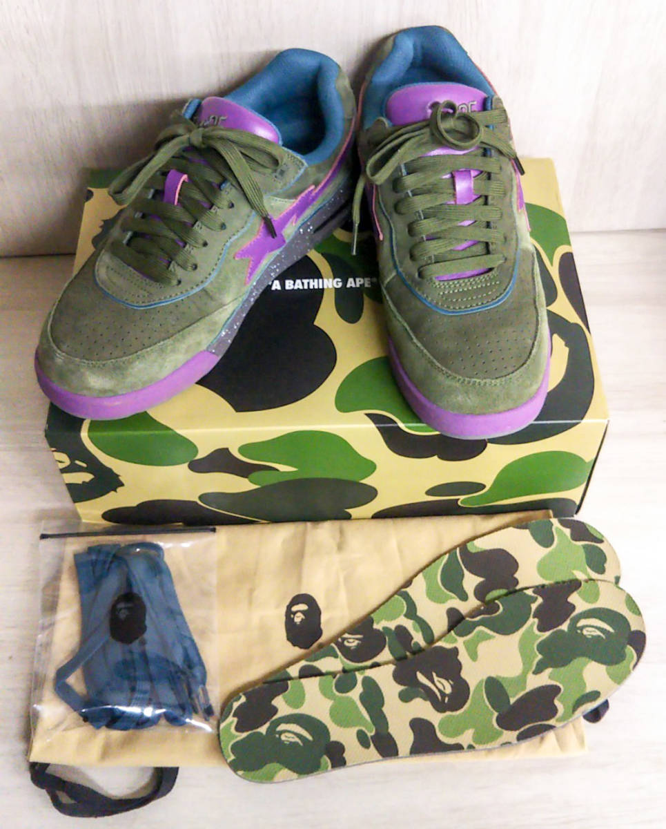 A BATHING APE ア ベイシング エイプ Road Sta ♯2 スニーカー [1I30191007] OLIVE DRAB オリーブ [US:9.5/約27.5cm] 箱・紐・インソール付