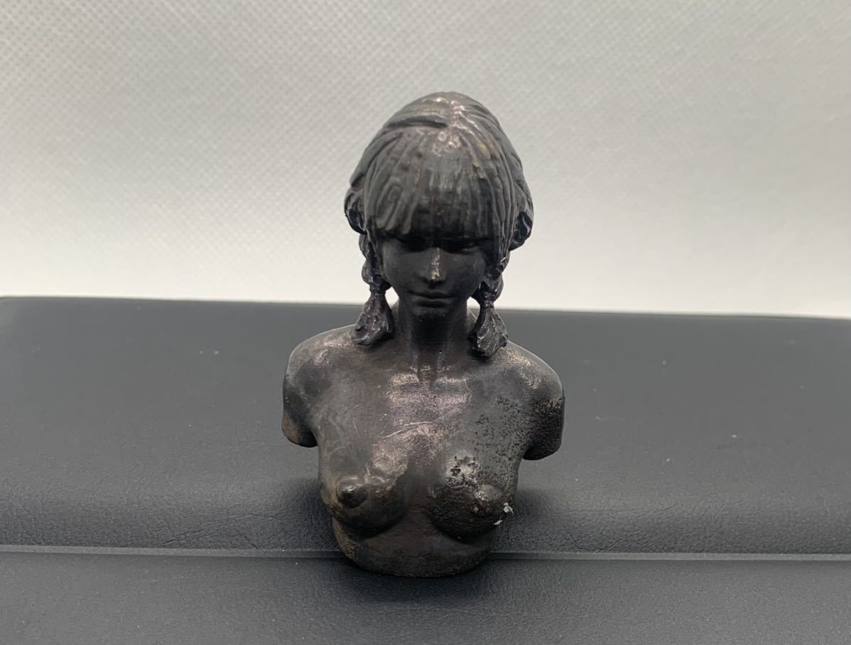 ビンテージ 美女 裸婦 胸像 セクシー オブジェ 置物 真鍮燻し 希少品