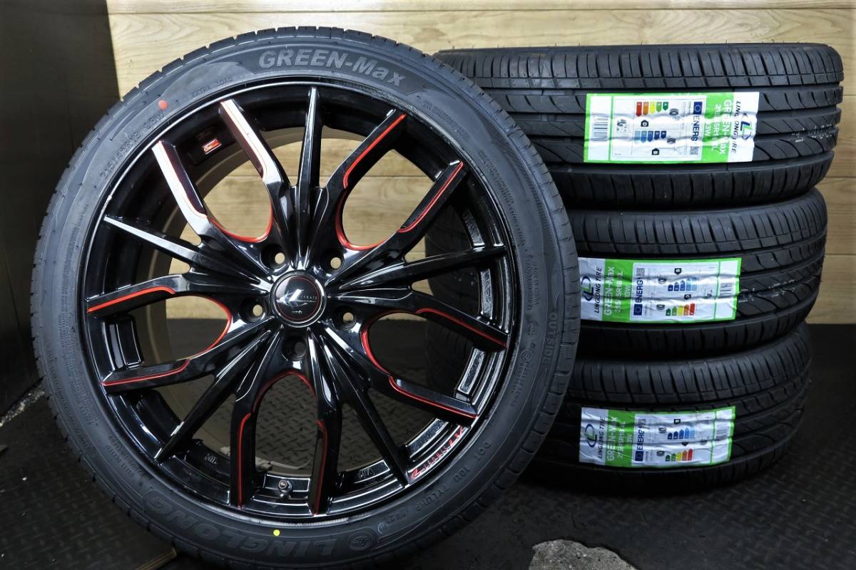 新品タイヤ付♪WEDS ウェッズ レオニスMX 18×7J +53 PCD114.3/5H♪215 
