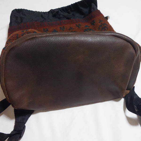 希少 90's USA製 EASTPAK イーストパック ボトムレザー ネイティブ柄