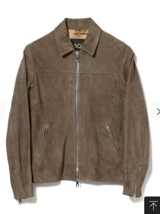 【2022年AW 新品 タグ付き】BEAMS F CINQUANTA（チンクワンタ） / スエード シングルライダースジャケット サイズ44 定価約14万円