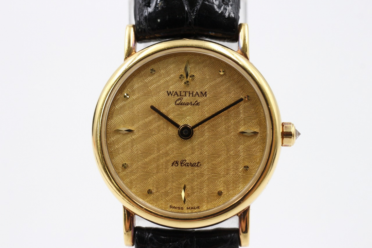 【行董】 WALTHAM ウォルサム 18 CARAT SOLID GOLD 91940.52 V920125 K18 クォーツ ブランド腕時計 ※ゆうパ※ AZ787BOT29
