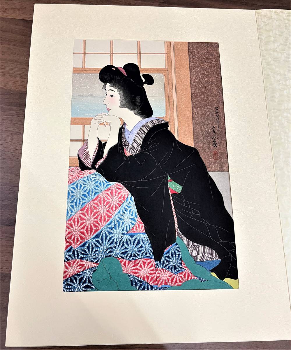 おんな十二題 【 鳥居清忠 美人版画 『雪』】 版画 女性 浮世絵 美術品 