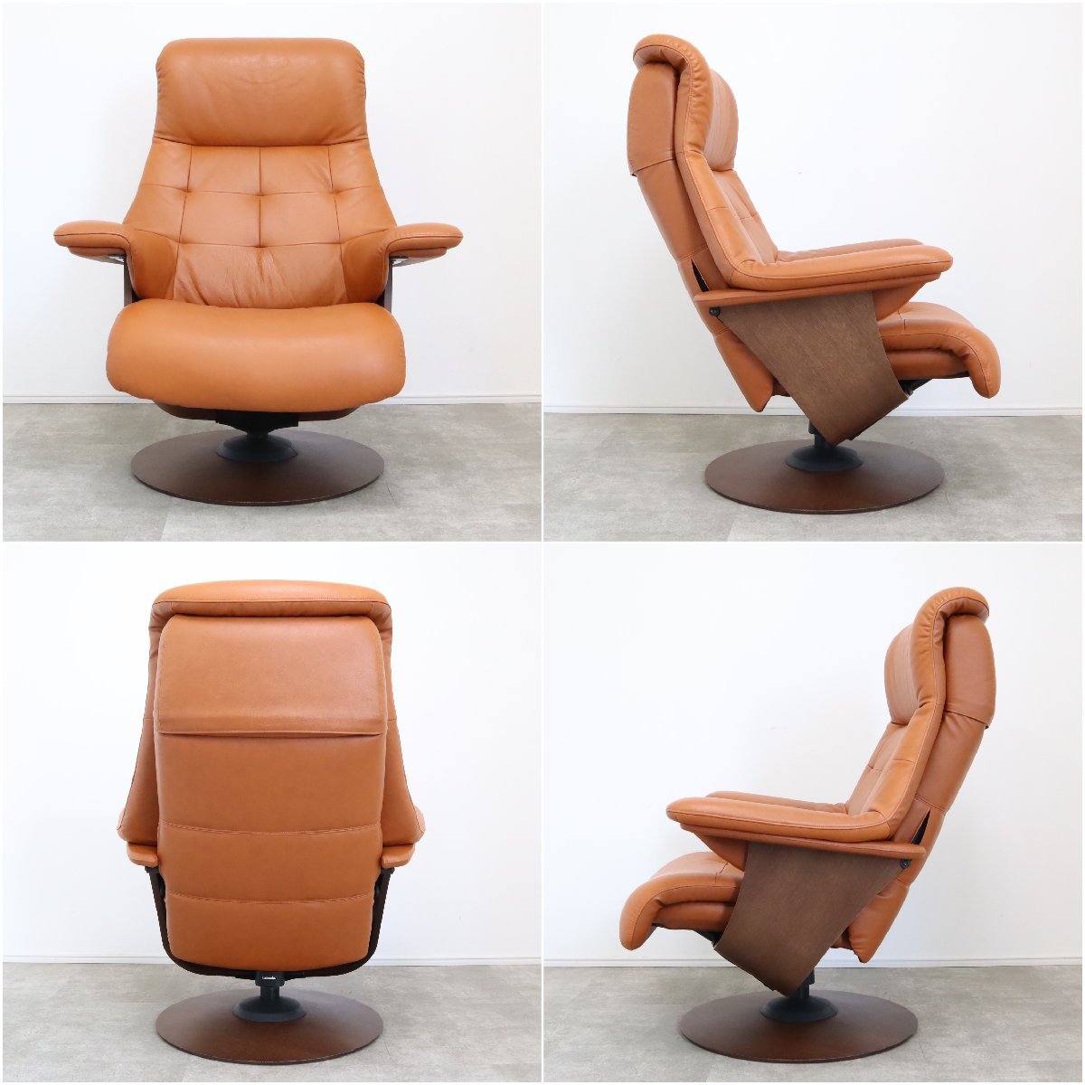 定価約50万円◇カリモク家具◇本革ソファ◇スツールセット◇ 定価約50万円◇カリモク家具◇本革ソファ◇スツールセット◇
