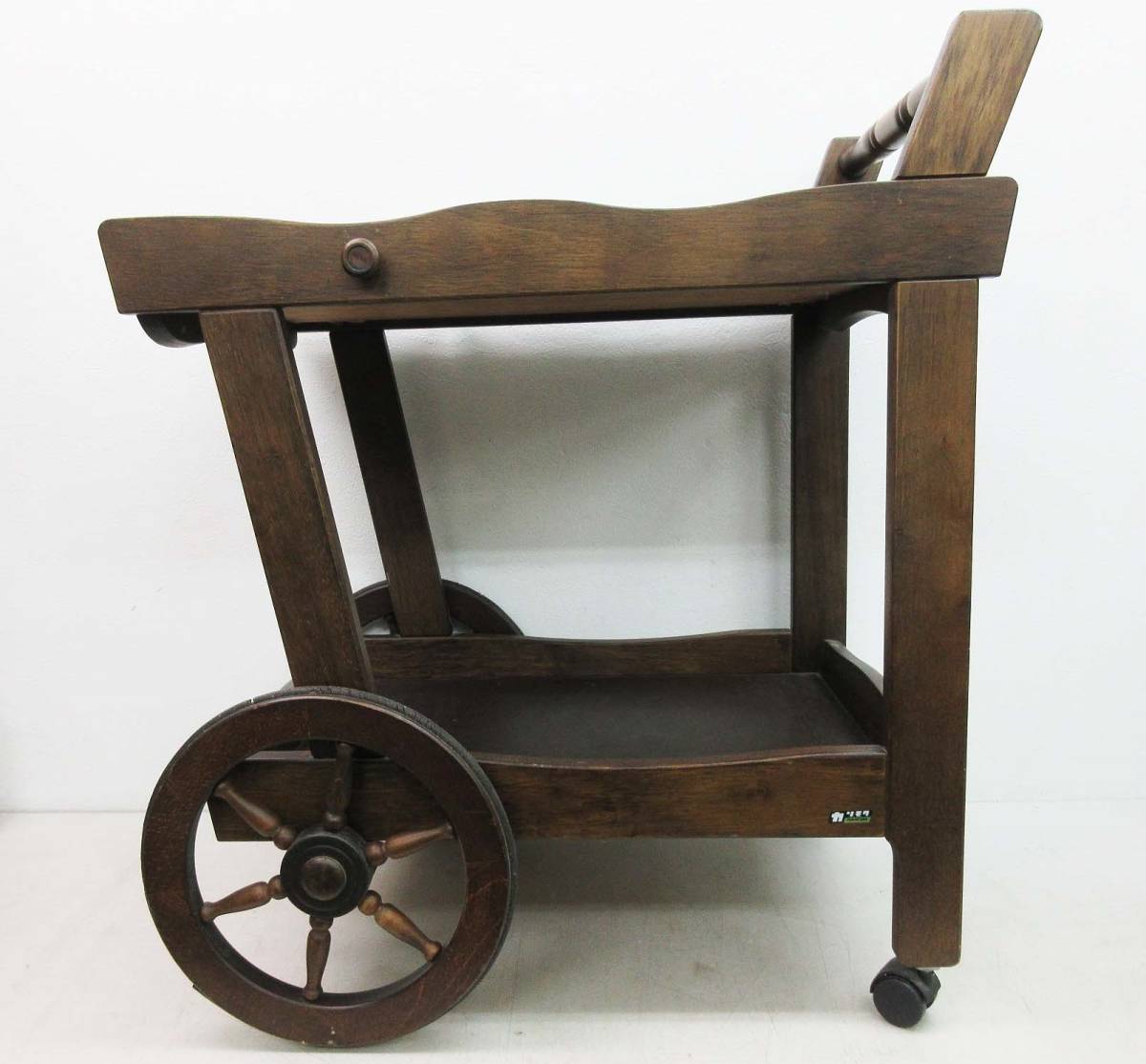 SH3005【カリモク家具】アンティーク調 手押し キッチンワゴン 