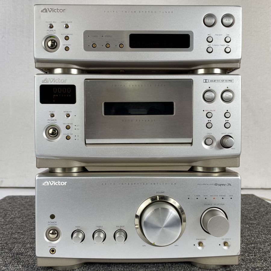 美品　ビクター　アンプ　AX-F3 ステレオチューナー　FX-F3 Victor Victor AX-F3/TD-F3/FX-F3 ビクター コンポ 3点セット 簡易音出し確認