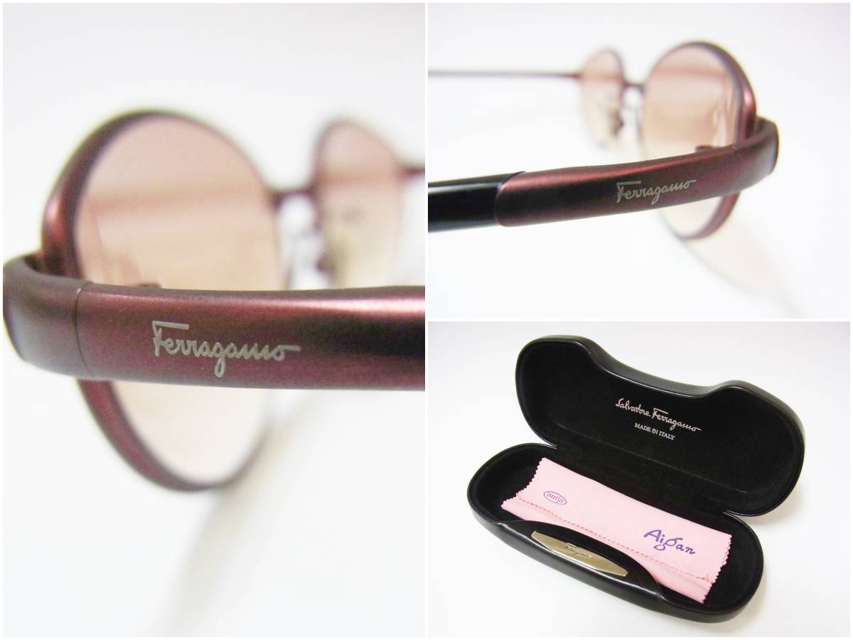 サルヴァトーレ・フェラガモ Ferragamo 張りつい メガネ 度入り チタン 