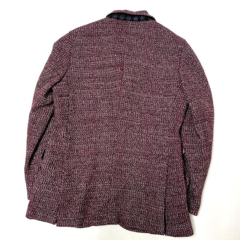 メンズビギ ラッセルニット テーラード ジャケット 620 ジャケット、上着 ジャケット、上着 M えんじ / ワインレッド 無地