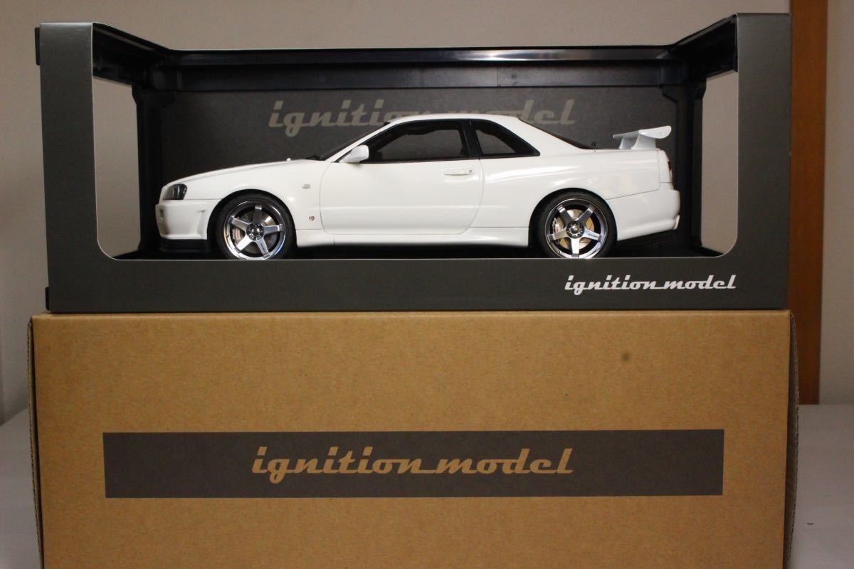 IG0186 1/18 Nissan Skyline GT-R V-spec II R34 White イグニッション 