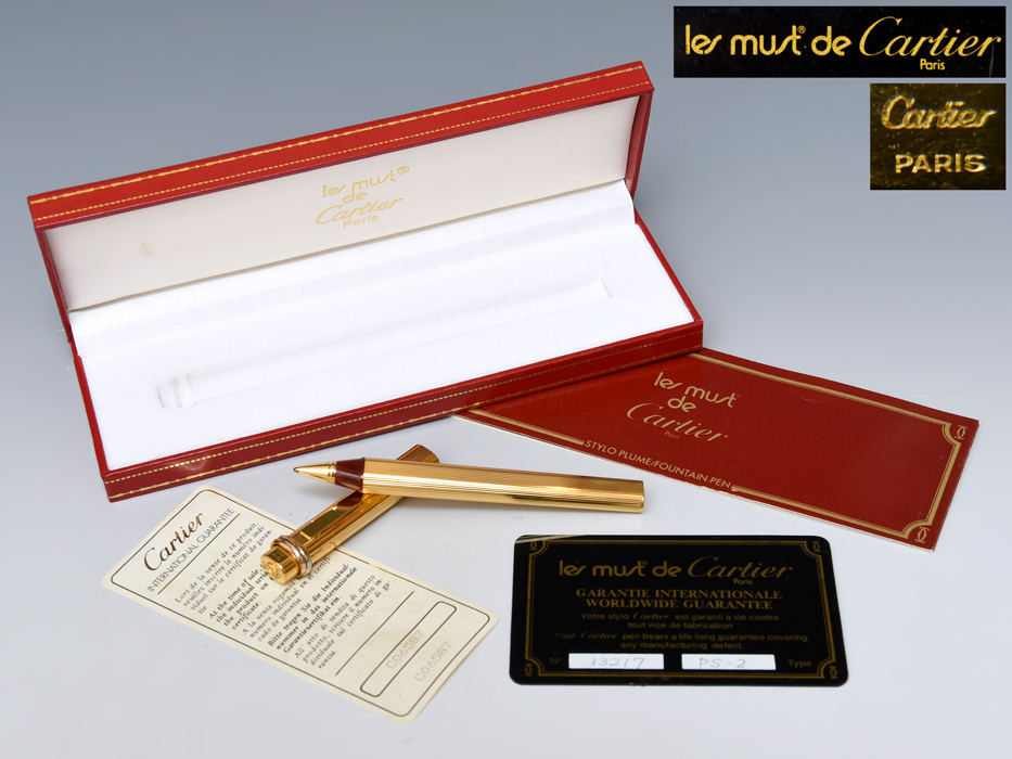 les must de Cartier カルティエ ボールペン ゴールド色 専用ケース