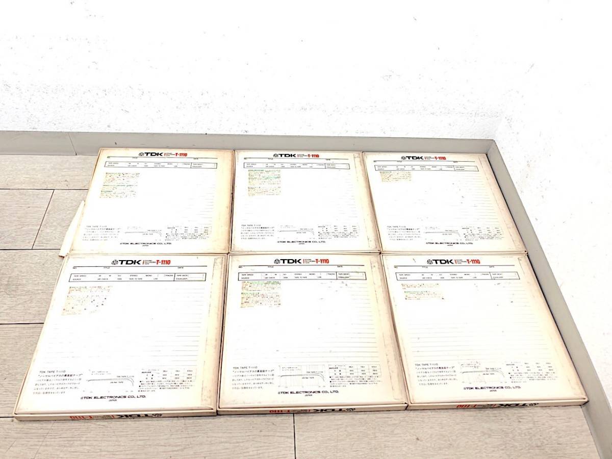 10/055 【ジャンク品】TDK T1110 オープンリールテープ 10号 まとめて 6点 プラスチックリール サウンドレコーディングテープ 昭和 レトロ