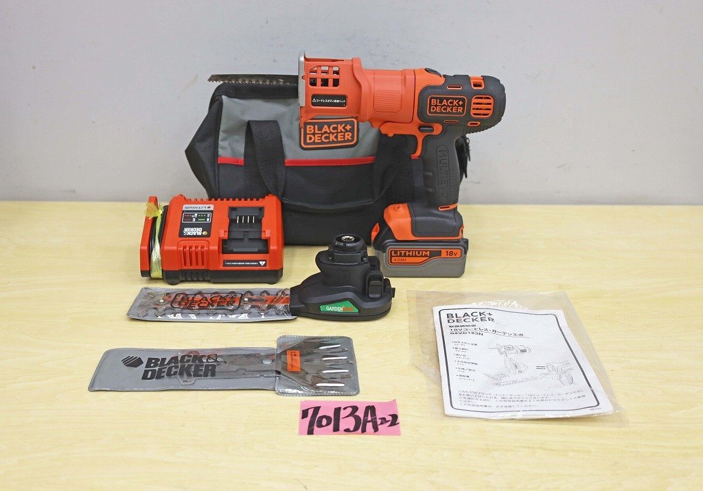 【送料無料，豊富な】 7013A22 BLACK＆DECKER ブラックアンドデッカー 18Vコードレスガーデンエボ GEVO183N 剪定 切断(電動工具セット)｜売買されたオークション情報、yahooの商品情報をアーカイブ公開 - オークファン 電動工具セット