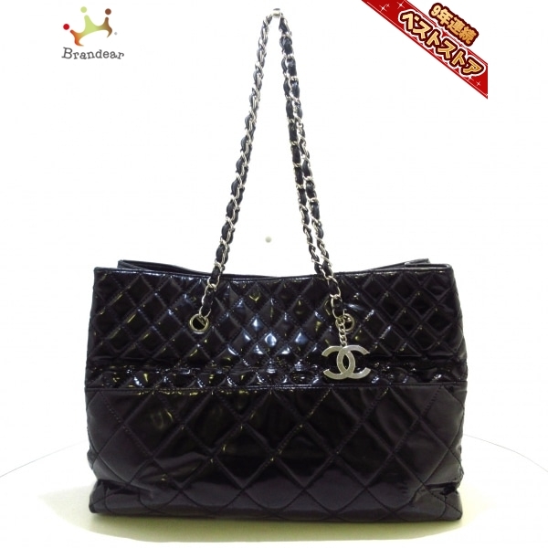 シャネル CHANEL トートバッグ マトラッセ エナメル（レザー） 黒 