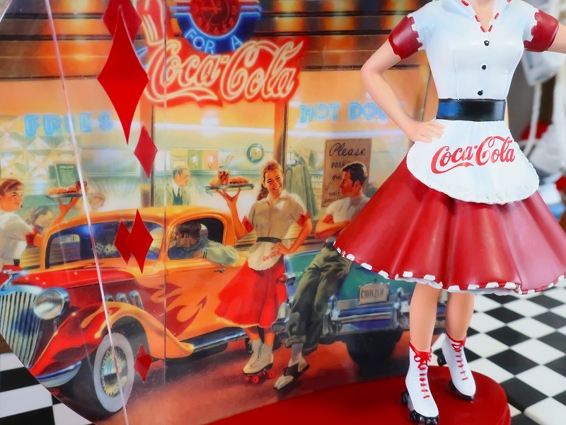 コカコーラ アメリカンダイナーウェートレス 50s フィギュア ＆ プレート ウェートレス アメリカンダイナー 50s コカコーラ DINER コカコーラ