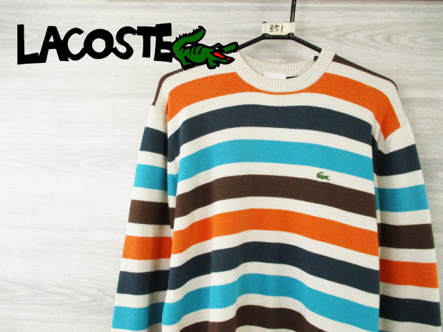 M851c LACOSTE○秋冬○ラコステ＜ウール混 丸首 ニット＞Lサイズ 5