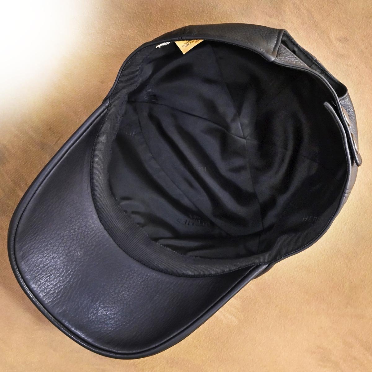 希少 HERMES エルメス 鹿革 オールレザー ハット ダークブラウン 本物 美品 エルメス 極希少 最高級総鹿革 ディアスキン H刺繍