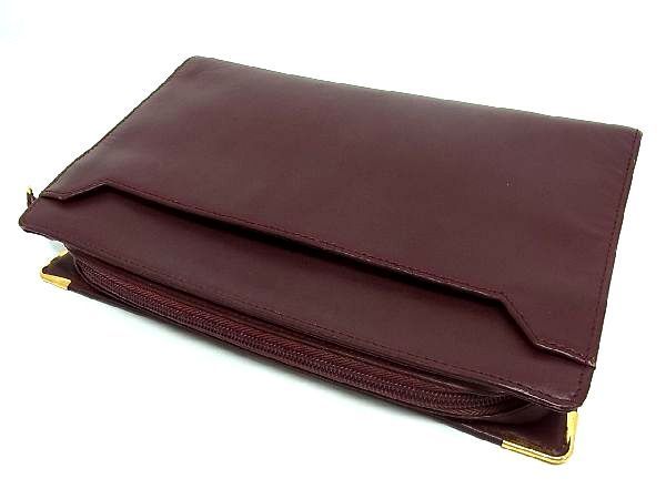 1円 カルティエ Cartier マストライン レザー 二つ折り 財布