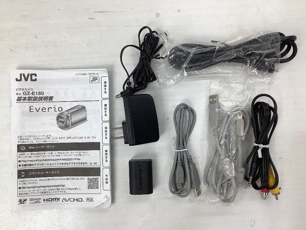 JVC ビデオカメラ Everio GZ-E180 録画/全ボタン確認済み バッテリー