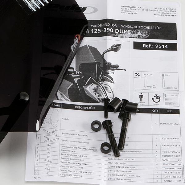 在庫あり Puig 9514F スクリーン バイザー KTM 125DUKE / 200DUKE