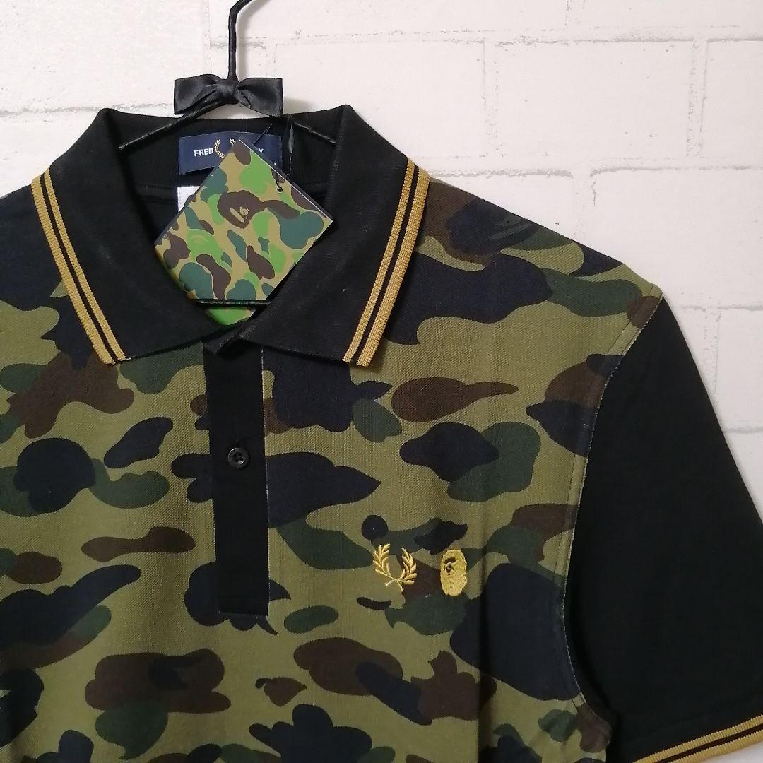 【新品】A BATHING APE×Fred Perry ポロシャツ M カモフラ A PERRY BATHING セール アウトレット ブラック