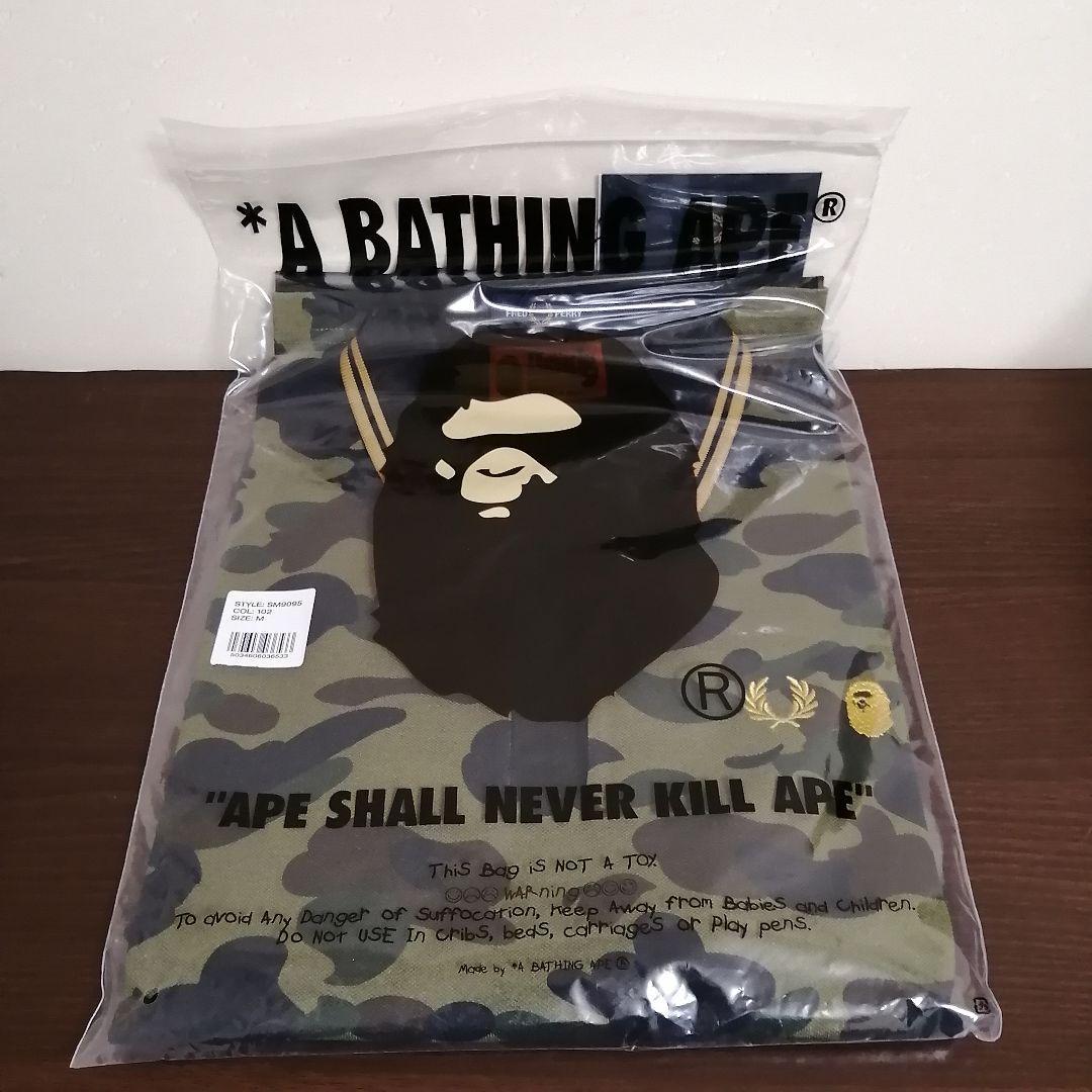 【新品】A BATHING APE×Fred Perry ポロシャツ M カモフラ A PERRY BATHING セール アウトレット ブラック