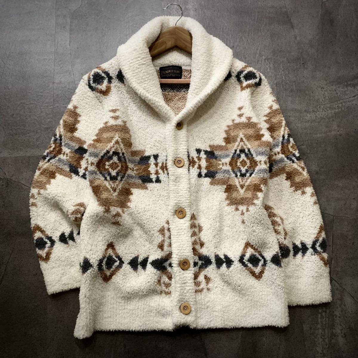 最安値，大人気 MM 極上 パイル地 ネイティブ柄 'PENDLETON ペンドルトン &times; gelato pique ジェラートピケ' ショールカラー カーディガン F アウター(ジェラートピケ)｜売買されたオークション情報、yahoo ジェラートピケ