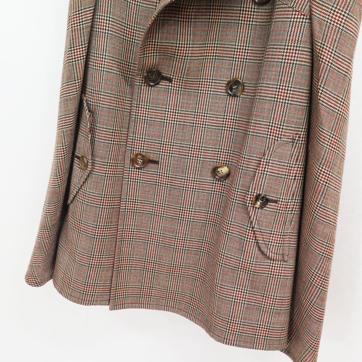 2008 JUNYA WATANABE WOOL PLAID TRENCH CAPE COAT ジュンヤワタナベ ウール チェック グレン チェック トレンチ ケープ ポンチョ コート Watanabe Junya Jacket Image x Down