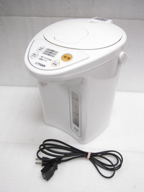 美品 TIGER タイガー マイコン電動ポット PDR-G301 ホワイト 3.0L 2020