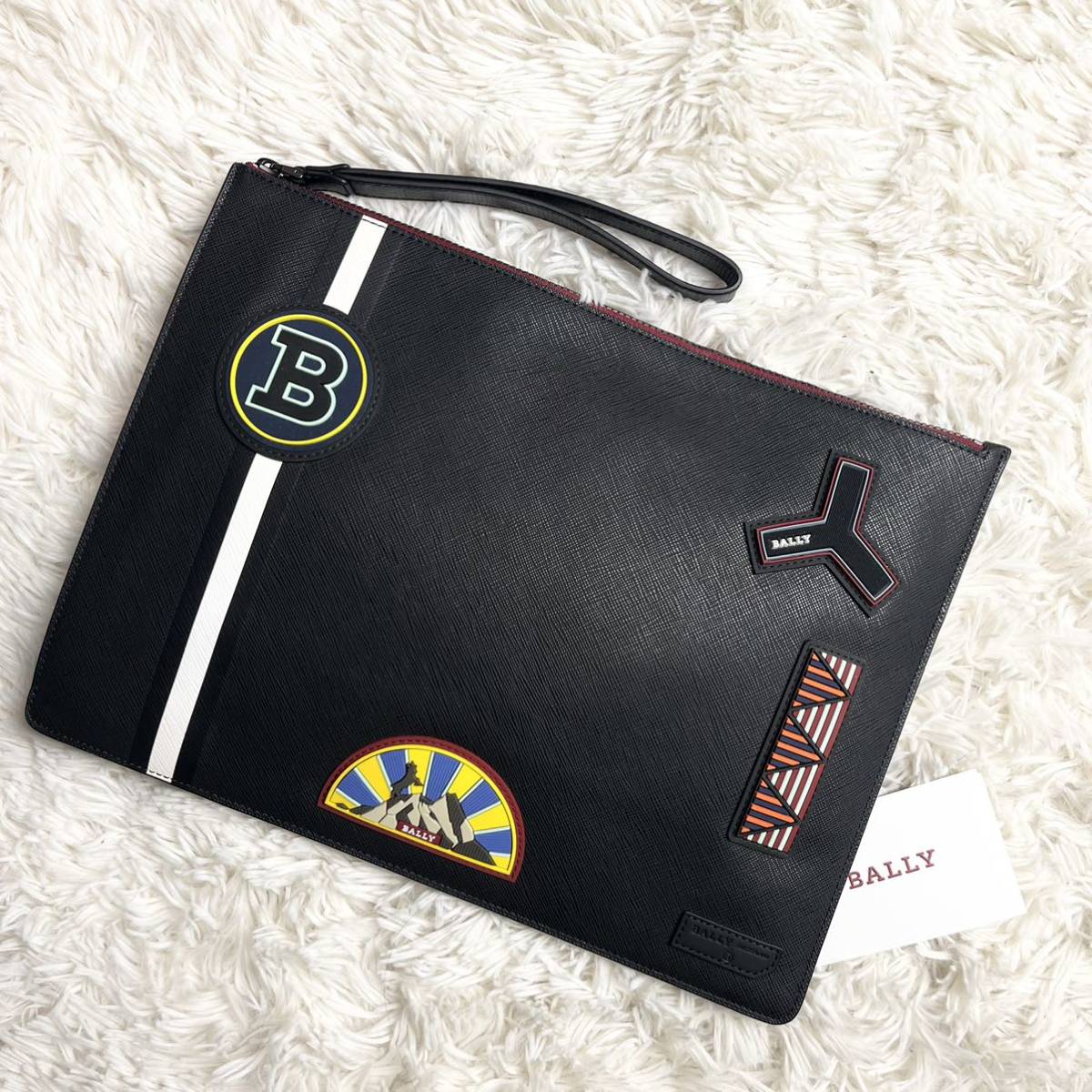 1円 □ 美品 バリー ショルダーバッグ レザー ブラック系 レディース 