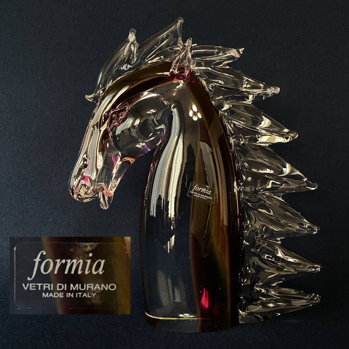 ムラーノガラス MURANO 吹きガラスの馬 」高さ24.5cm ヴィンテージ