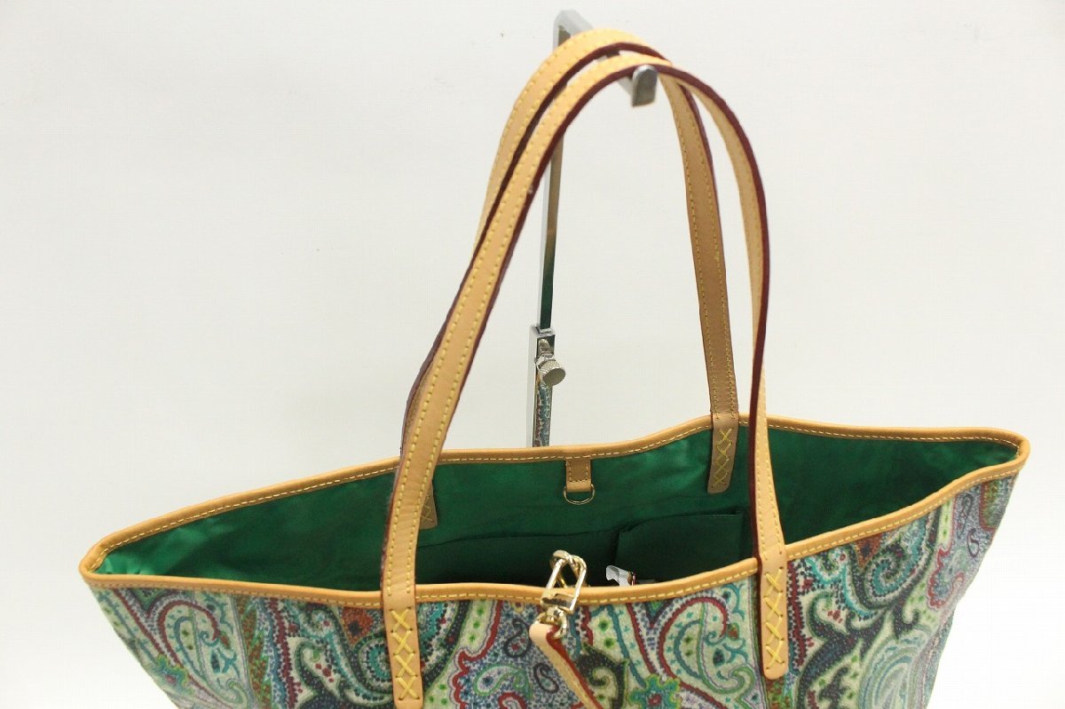 概ね未使用】 1円～ ETRO エトロ ペイズリー柄 プリント トートバッグ 