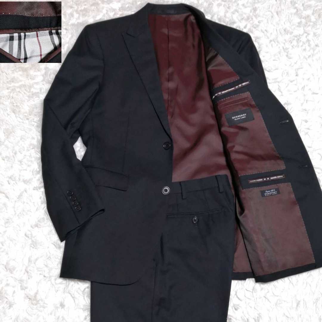 新品，人気セール 数回使用 L バーバリーブラックレーベル BURBERRY BLACK LABEL スーツ 38R super's120 上質ラムウール100% 裏地 ノバチェック(Lサイズ)｜売買されたオークション情報、yahooの商品情報をアーカイブ公 Lサイズ