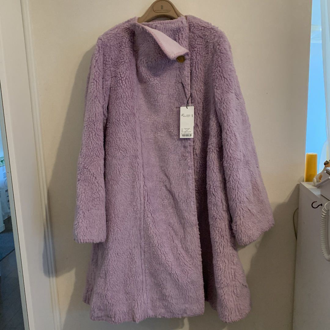 新品未使用 MOUSSY タグ付き 2WAY Aラインコート ライトパープル 