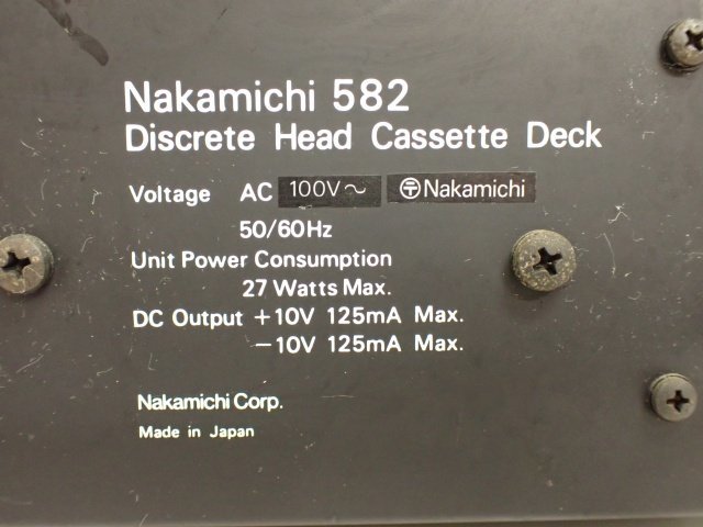 Nakamichi 3ヘッドシングルカセットデッキ Nakamichi 582 ナカミチ