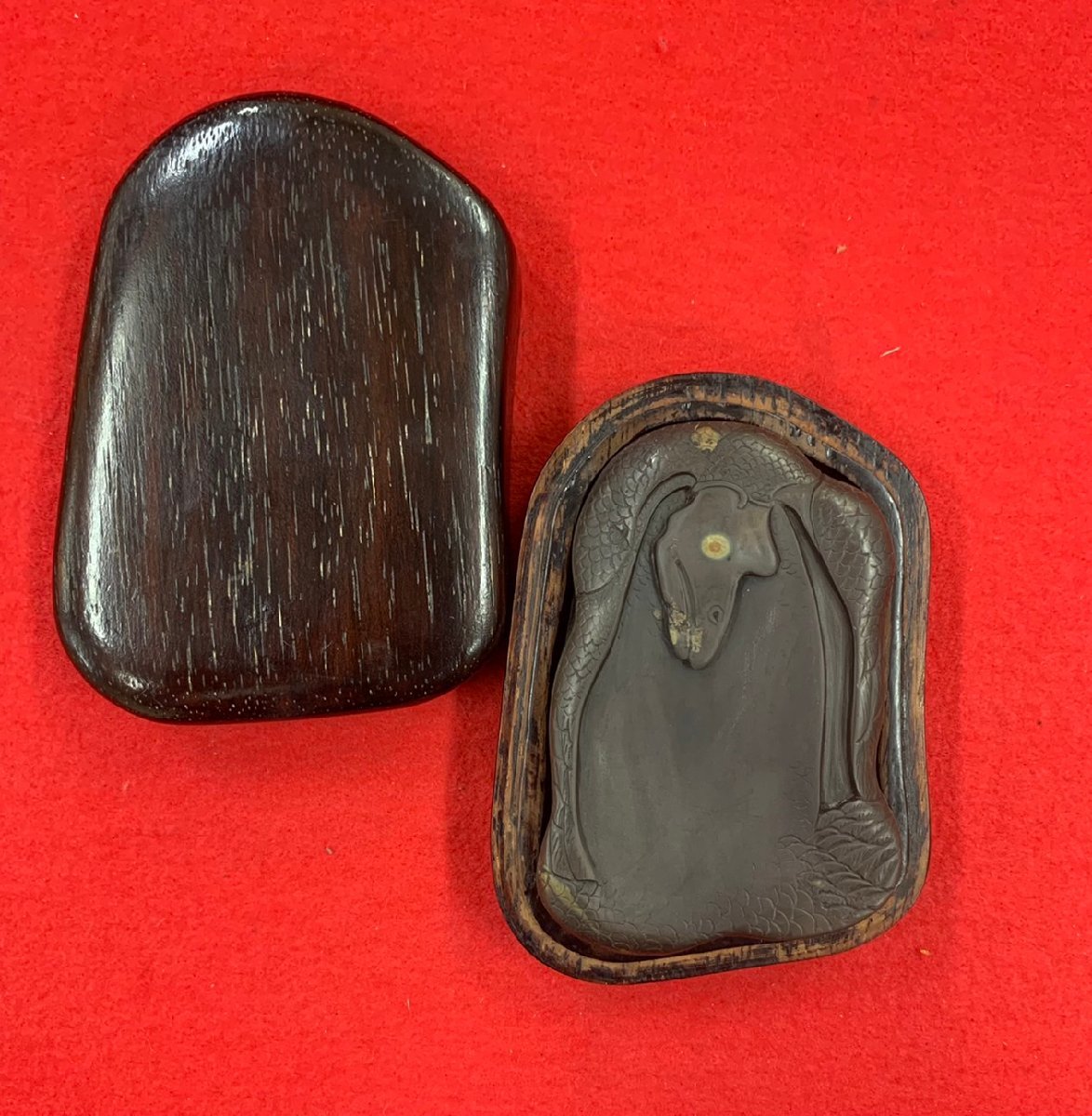 坑仔巌　鵞硯　10cm×6，5cm×2，1cm