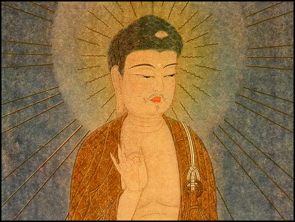 複製】□川崎彰久□仏画「阿弥陀如来像」□掛軸□工芸品□桐箱付き