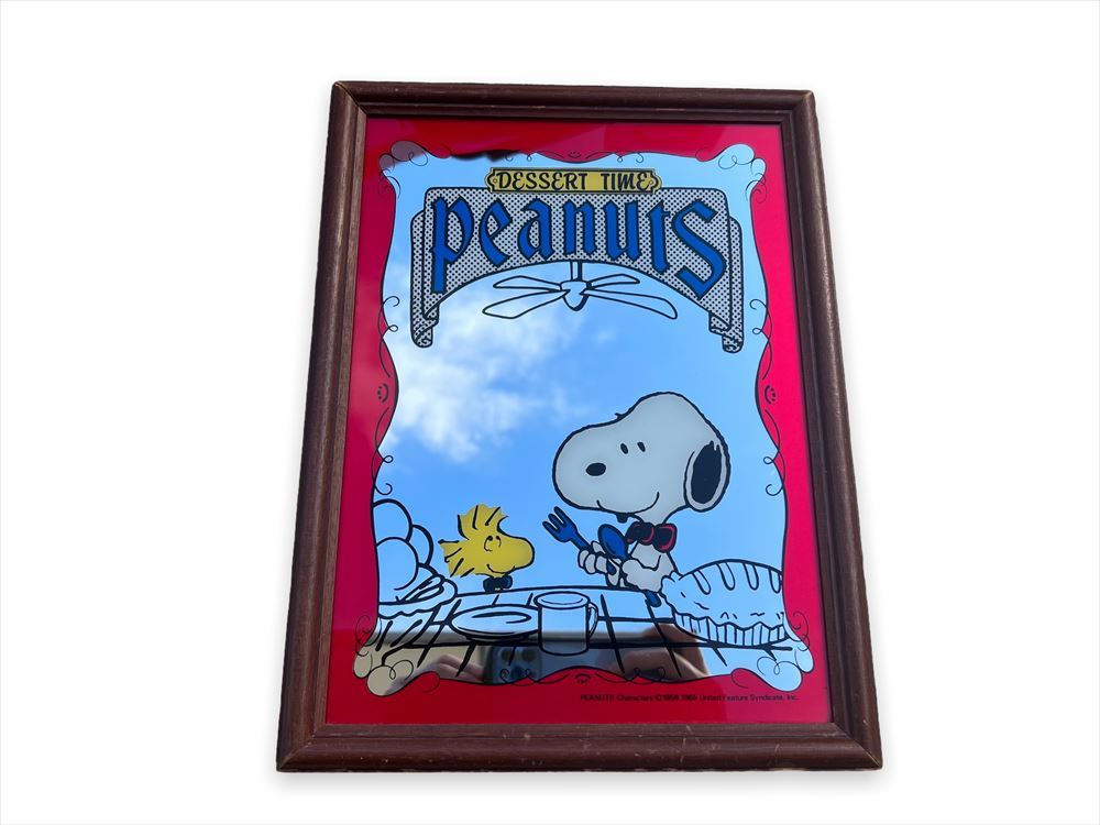 Vintage Determined Dessert time Peanuts mirror/スヌーピー 鏡