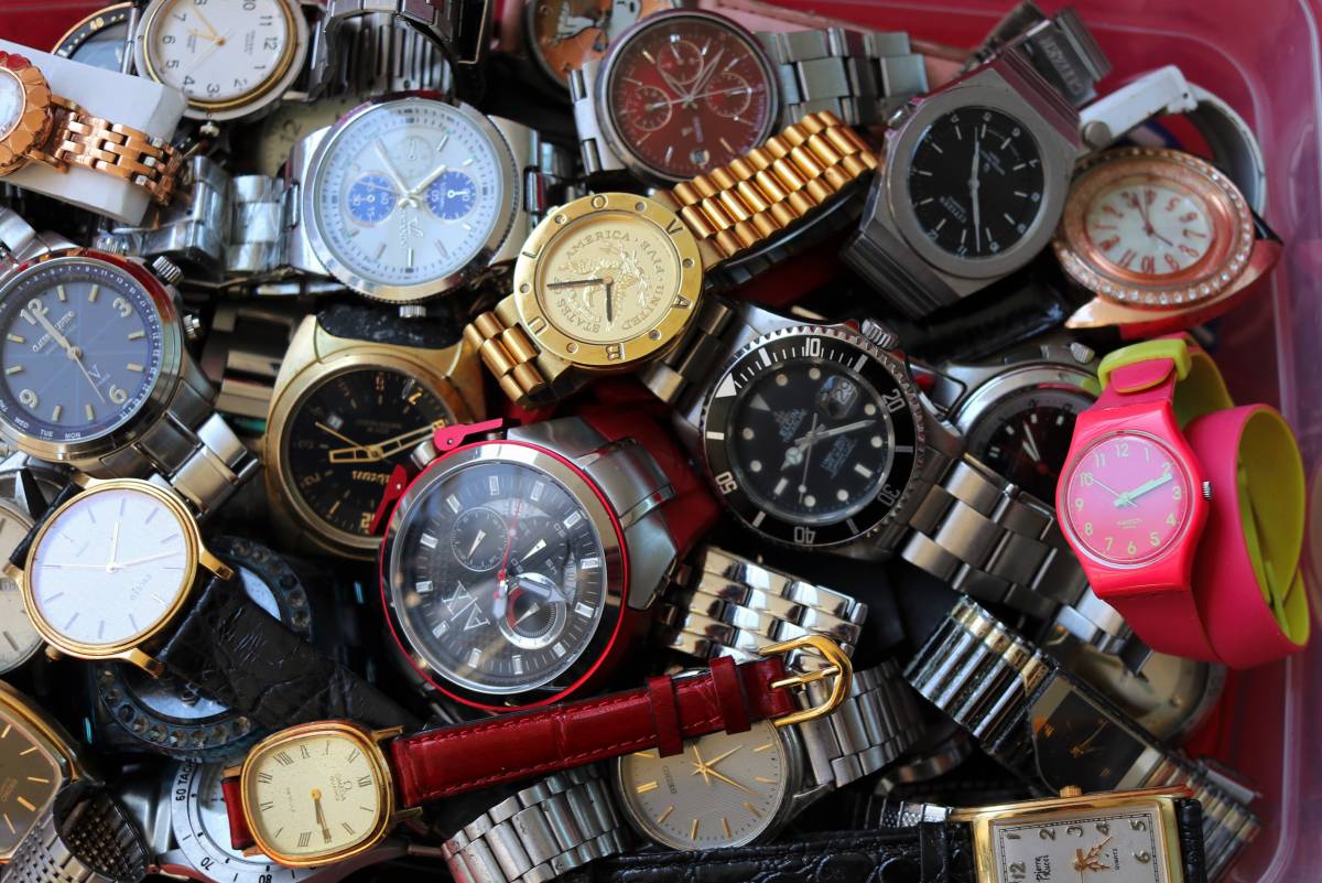 ジャンク時計等【1円～】大量20kg超 まとめ OMEGA BAUME＆MERCIER RADO