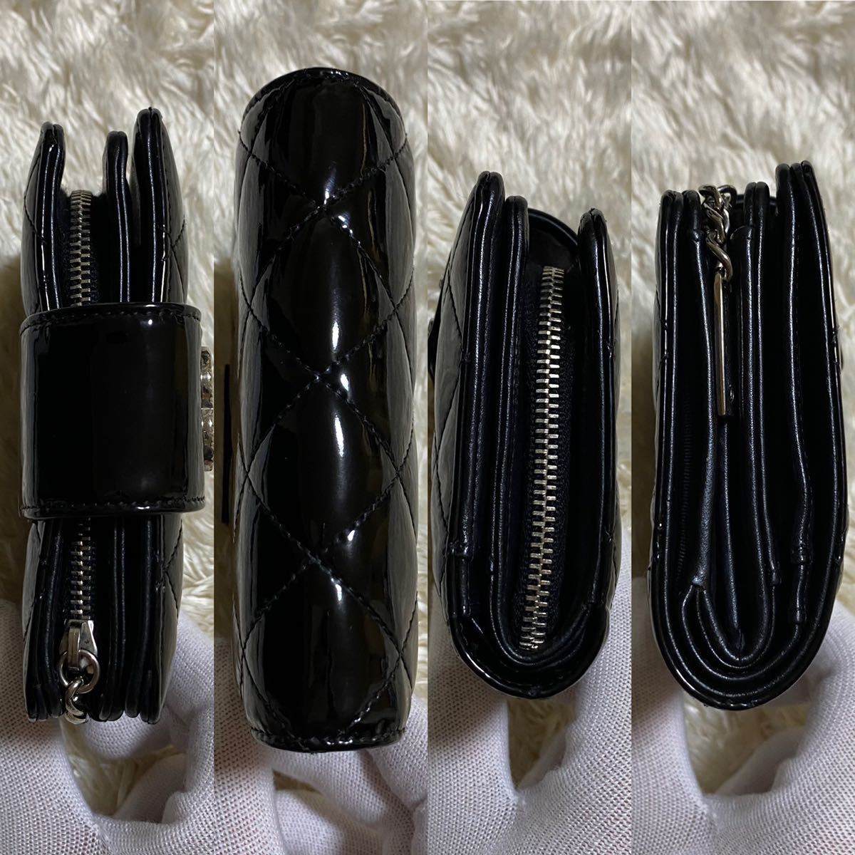 美品 CHANEL シャネル マトラッセ ブリリアント ココマーク エナメル 